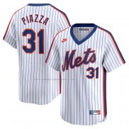 Camiseta Beisbol Hombre New York Mets Mike Piazza Throwback Cooperstown Limited Blanco