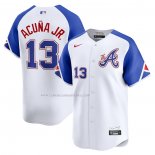 Camiseta Beisbol Hombre Atlanta Braves Ronald Acuna Jr. City Connect Limited Blanco