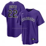 Camiseta Beisbol Hombre Colorado Rockies Nolan Jones Alterno Replica Violeta