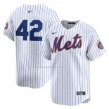Camiseta Beisbol Hombre New York Mets 2024 Jackie Robinson Day Primera Limited Blanco
