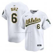 Camiseta Beisbol Hombre Oakland Athletics Jordan Diaz Primera Limited Blanco