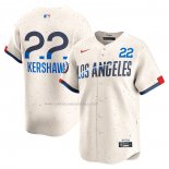 Camiseta Beisbol Hombre Los Angeles Dodgers Clayton Kershaw 2024 City Connect Limited Crema