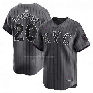 Camiseta Beisbol Hombre New York Mets Pete Alonso 2024 City Connect Limited Grafito