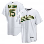 Camiseta Beisbol Hombre Oakland Athletics Seth Brown Primera Replica Blanco