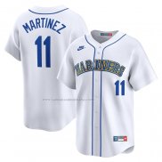 Camiseta Beisbol Hombre Seattle Mariners Edgar Martinez Throwback Cooperstown Limited Blanco