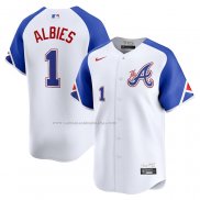 Camiseta Beisbol Hombre Atlanta Braves Ozzie Albies City Connect Limited Blanco