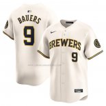 Camiseta Beisbol Hombre Milwaukee Brewers Jake Bauers Primera Limited Crema