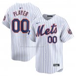 Camiseta Beisbol Hombre New York Mets 2024 World Tour London Series Primera Pick-A-Player Limited Blanco