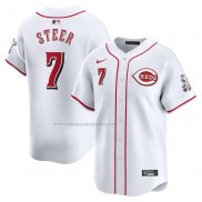 Camiseta Beisbol Hombre Cincinnati Reds Spencer Steer Primera Limited Blanco