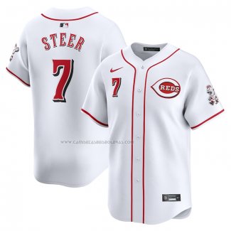 Camiseta Beisbol Hombre Cincinnati Reds Spencer Steer Primera Limited Blanco