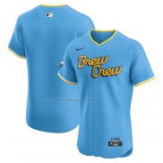 Camiseta Beisbol Hombre Milwaukee Brewers City Connect Elite Azul