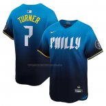 Camiseta Beisbol Hombre Philadelphia Phillies Trea Turner 2024 City Connect Limited Azul