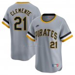 Camiseta Beisbol Hombre Pittsburgh Pirates Roberto Clemente Throwback Cooperstown Collection Limited Gris