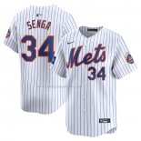 Camiseta Beisbol Hombre New York Mets Kodai Senga 2024 World Tour London Series Primera Limited Blanco