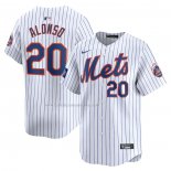 Camiseta Beisbol Hombre New York Mets Pete Alonso 2024 World Tour London Series Primera Limited Blanco
