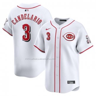 Camiseta Beisbol Hombre Cincinnati Reds Jeimer Candelario Primera Limited Blanco