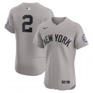 Camiseta Beisbol Hombre New York Yankees Derek Jeter Road 2020 Hall of Fame Induction Patch Elite Gris