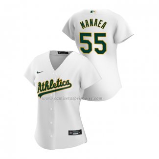 Camiseta Beisbol Mujer Oakland Athletics Sean Manaea Replica Primera 2020 Blanco