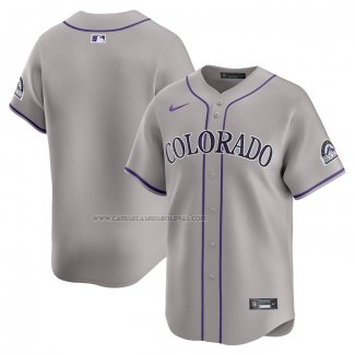 Camiseta Beisbol Hombre Colorado Rockies Road Limited Gris