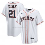 Camiseta Beisbol Hombre Houston Astros Yainer Diaz Primera Replica Blanco