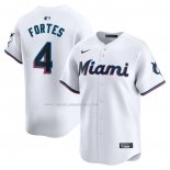 Camiseta Beisbol Hombre Miami Marlins Nick Fortes Primera Limited Blanco