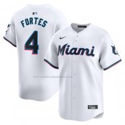 Camiseta Beisbol Hombre Miami Marlins Nick Fortes Primera Limited Blanco