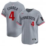 Camiseta Beisbol Hombre Minnesota Twins Carlos Correa Road Limited Gris