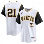 Camiseta Beisbol Hombre Pittsburgh Pirates Roberto Clemente Throwback Cooperstown Limited Blanco