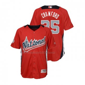 Camiseta Beisbol Nino All Star 2018 Brandon Crawford Primera Run Derby National League Rojo