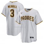 Camiseta Beisbol Hombre San Diego Padres Jackson Merrill Primera Replica Blanco