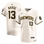 Camiseta Beisbol Hombre Milwaukee Brewers Eric Haase Primera Limited Crema
