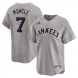 Camiseta Beisbol Hombre New York Yankees Mickey Mantle Throwback Cooperstown Collection Limited Gris