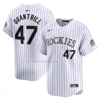 Camiseta Beisbol Hombre Colorado Rockies Cal Quantrill Primera Limited Blanco