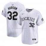 Camiseta Beisbol Hombre Colorado Rockies Dakota Hudson Primera Limited Blanco