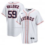 Camiseta Beisbol Hombre Houston Astros Framber Valdez Primera Replica Blanco
