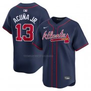 Camiseta Beisbol Hombre Atlanta Braves Ronald Acuna Jr. Alterno Limited Azul