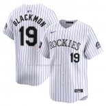 Camiseta Beisbol Hombre Colorado Rockies Charlie Blackmon 2024 World Tour Mexico City Series Primera Limited Blanco