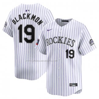 Camiseta Beisbol Hombre Colorado Rockies Charlie Blackmon 2024 World Tour Mexico City Series Primera Limited Blanco