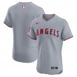 Camiseta Beisbol Hombre Los Angeles Angels Road Vapor Premier Elite Patch Gris