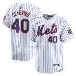 Camiseta Beisbol Hombre New York Mets Luis Severino Primera Limited Blanco