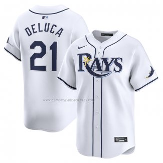 Camiseta Beisbol Hombre Tampa Bay Rays Jonny DeLuca Primera Limited Blanco