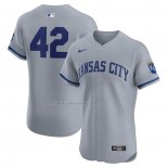 Camiseta Beisbol Hombre Kansas City Royals Road 2024 Jackie Robinson Day Elite Gris
