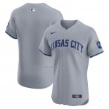 Camiseta Beisbol Hombre Kansas City Royals Road Vapor Premier Elite Patch Gris