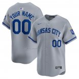 Camiseta Beisbol Hombre Kansas City Royals Segunda Limited Personalizada Gris