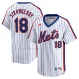 Camiseta Beisbol Hombre New York Mets Darryl Strawberry Throwback Cooperstown Limited Azul